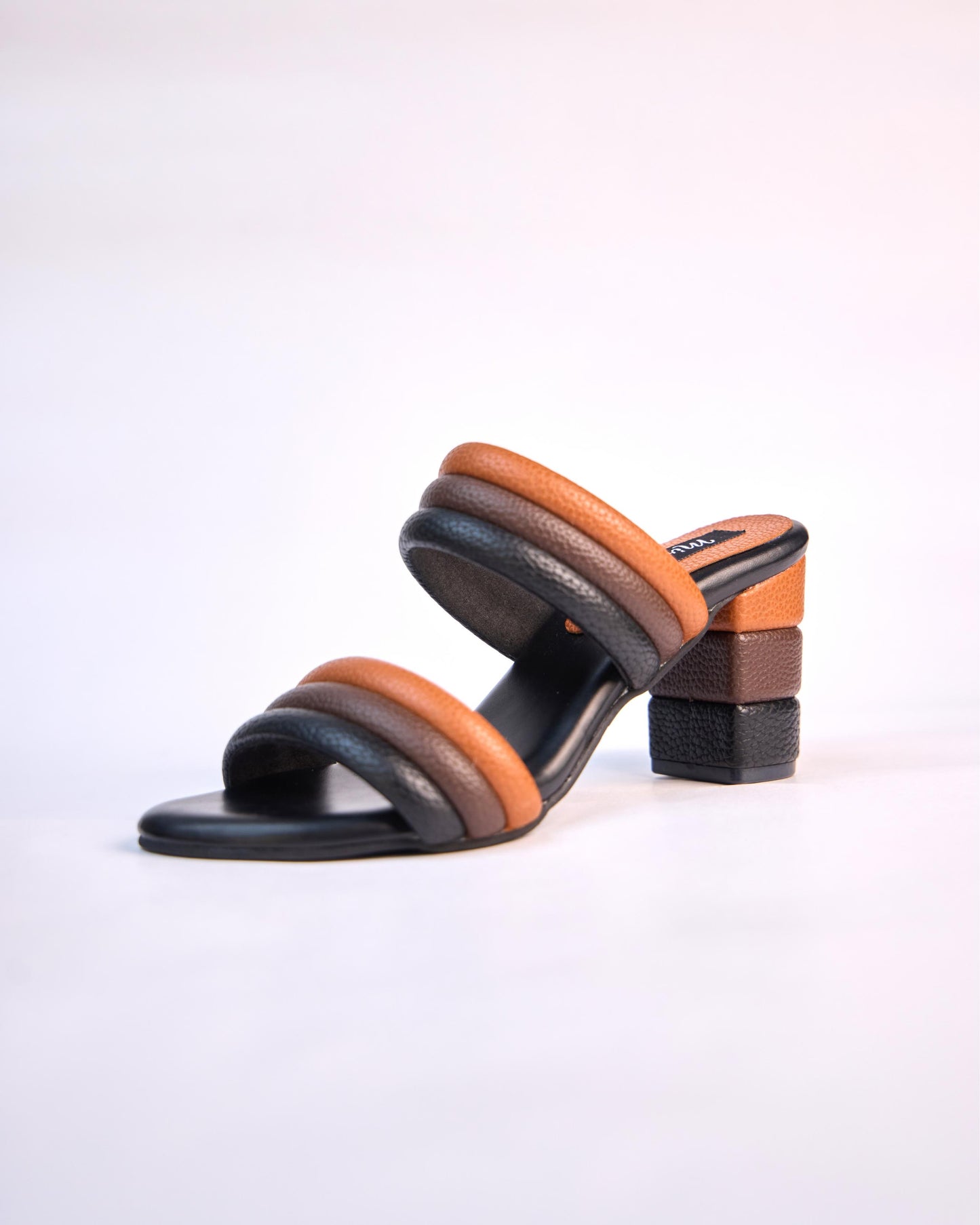 Black & Tan Padded Strap Heels