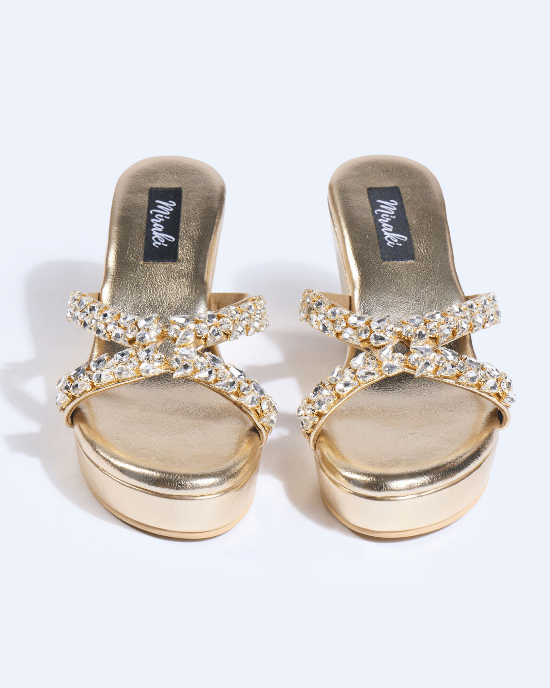 Champagne Crystal Embellished Wedges