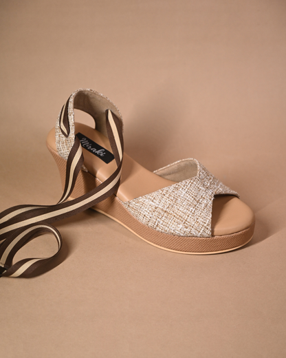 Jute Tie Up Wedges