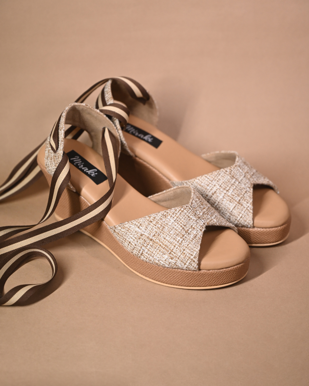 Jute Tie Up Wedges
