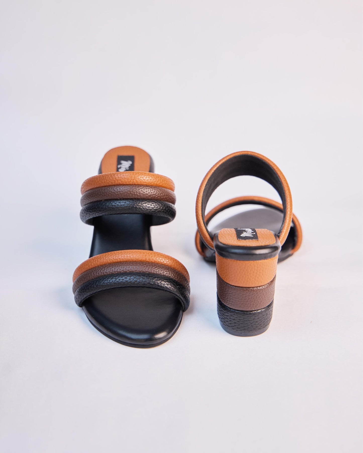 Black & Tan Padded Strap Heels