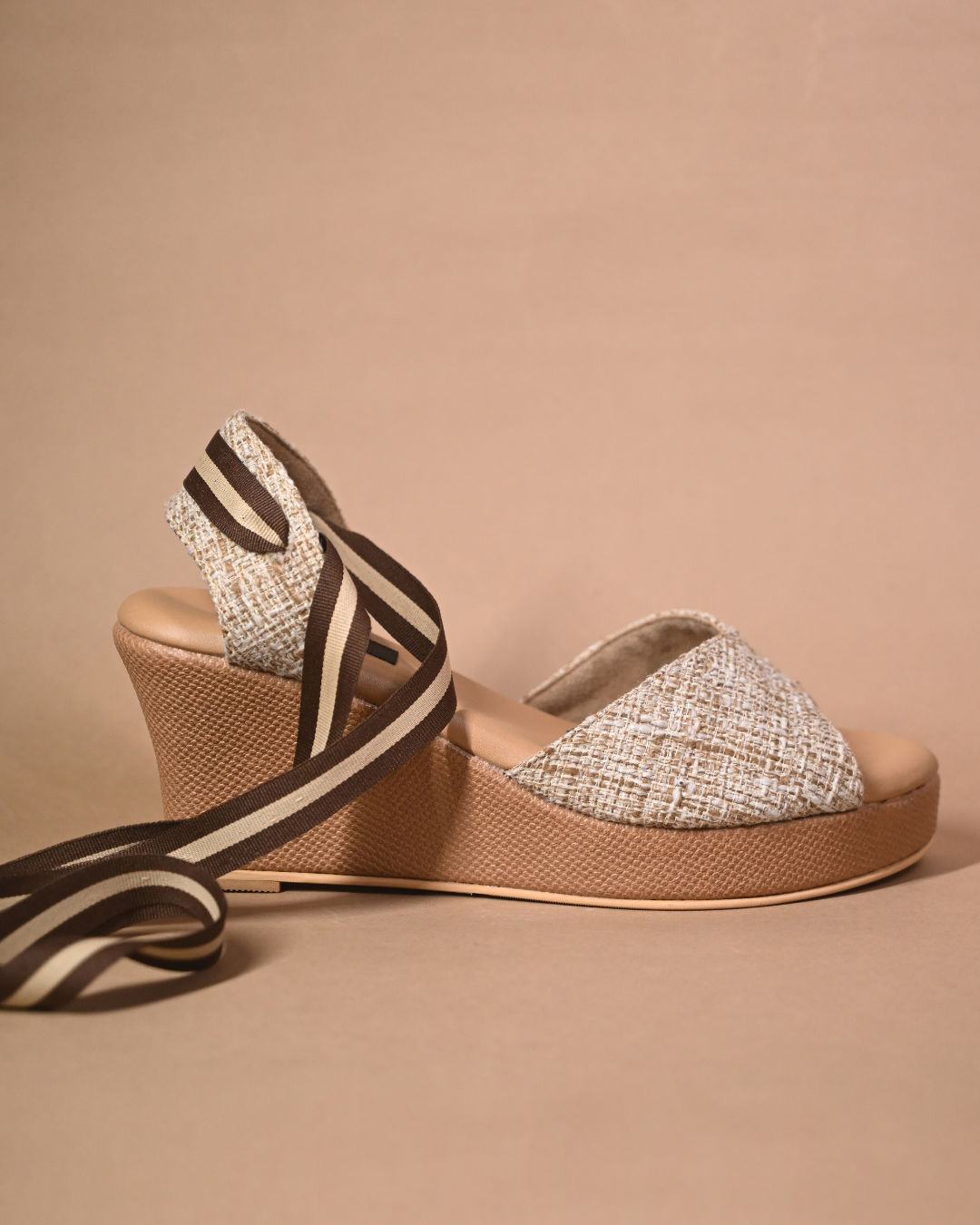 Jute Tie Up Wedges