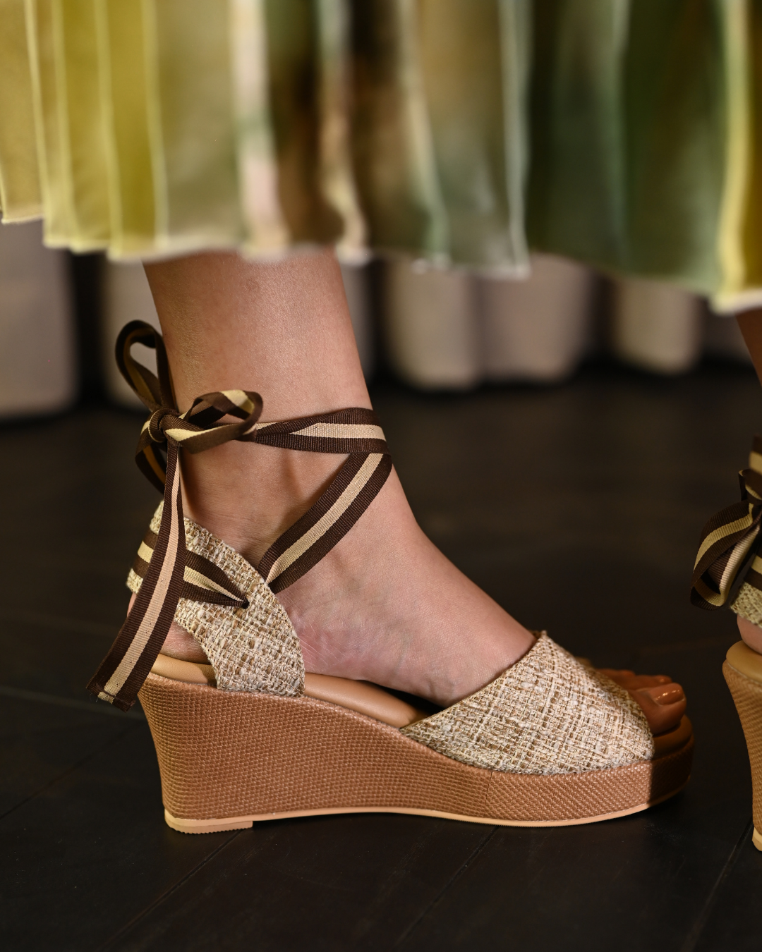 Jute Tie Up Wedges