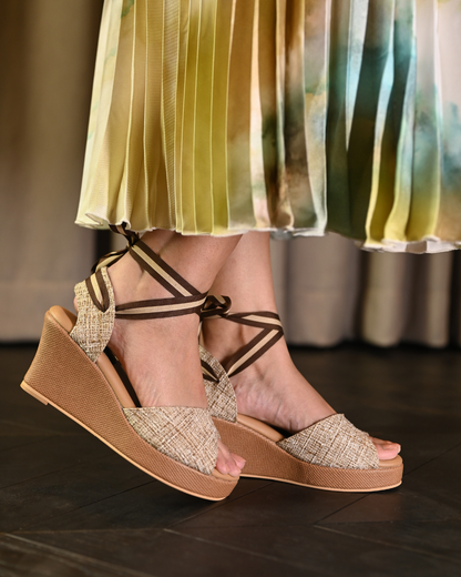 Jute Tie Up Wedges
