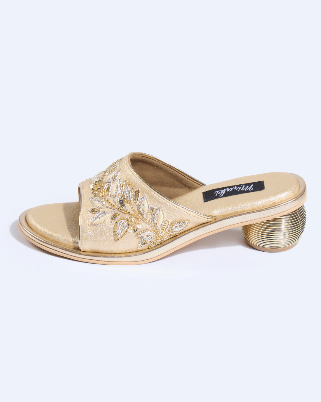 Celeste Leaf Champagne Gold Handwork Heels