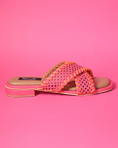 Bright Pink Slip On Extra Soft Sandals