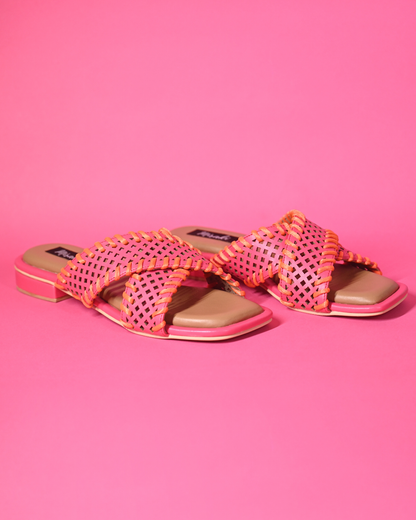 Bright Pink Slip On Extra Soft Sandals