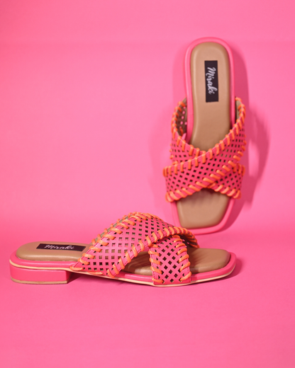Bright Pink Slip On Extra Soft Sandals