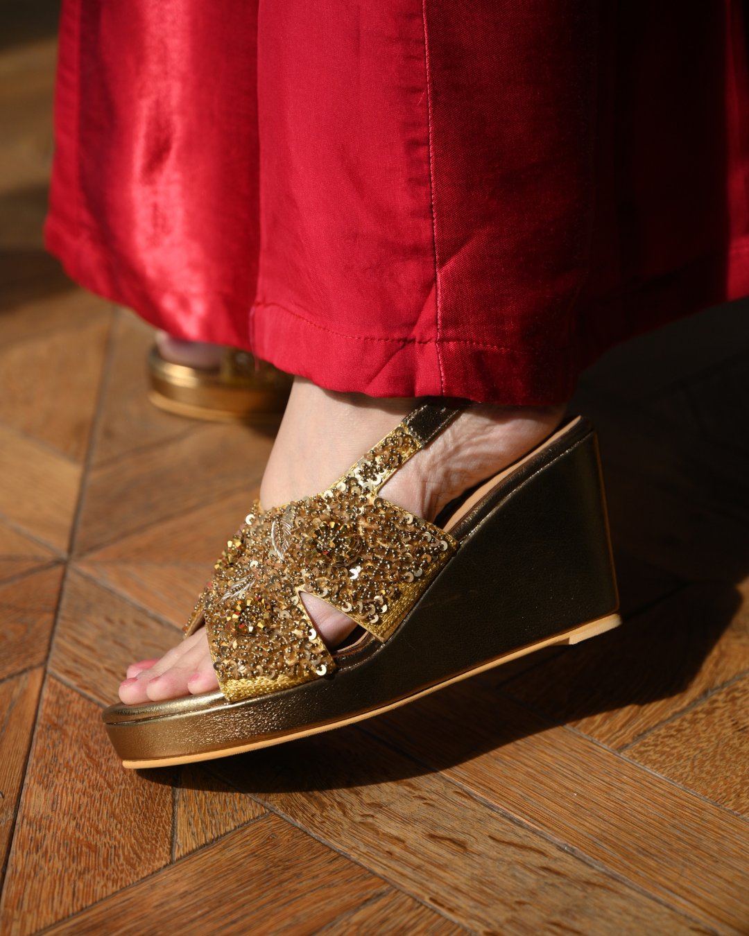 Gold Handwork Wedge