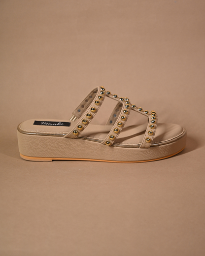 Studded Slip On Platform Flats