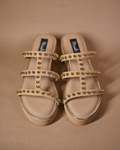 Studded Slip On Platform Flats