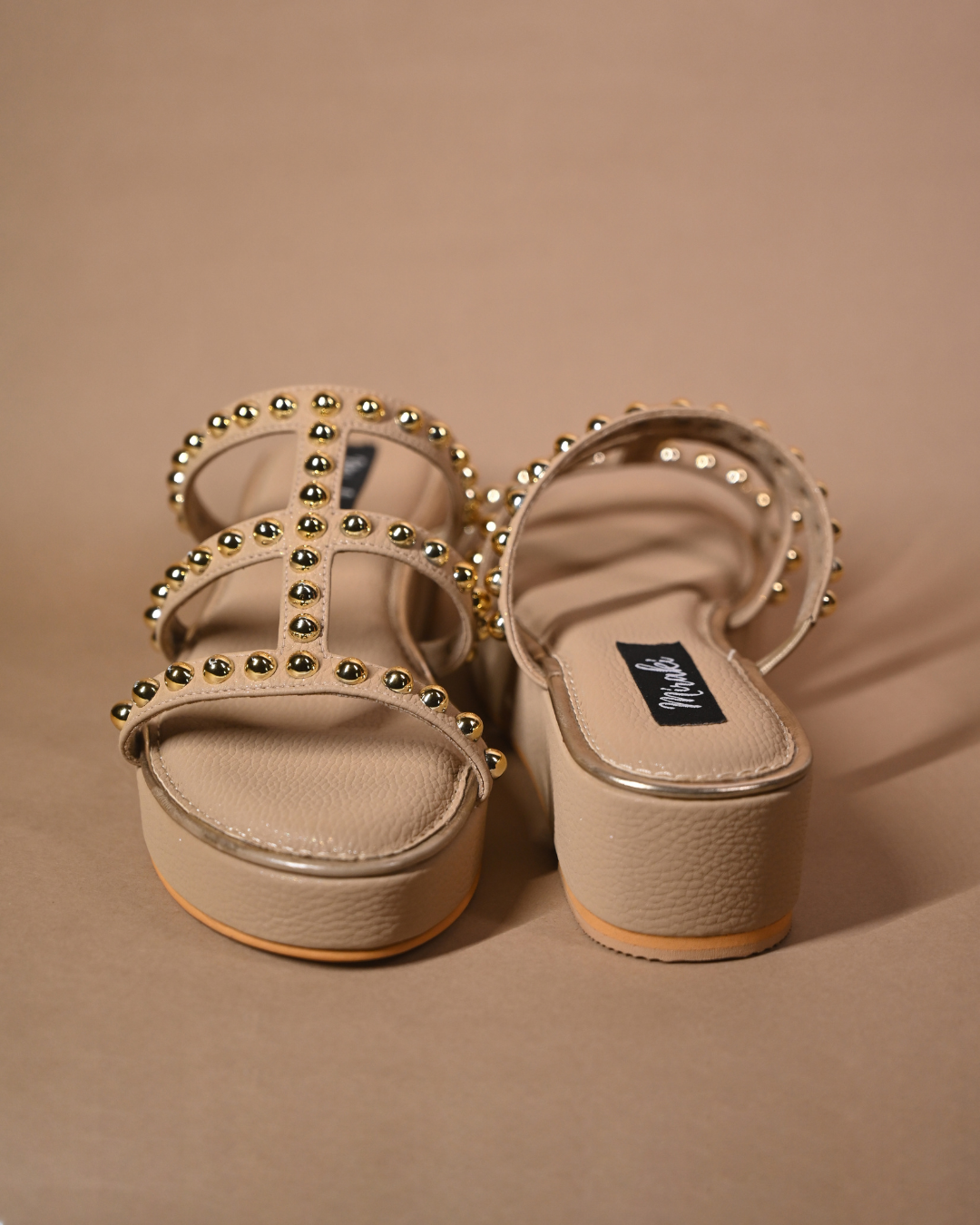Studded Slip On Platform Flats