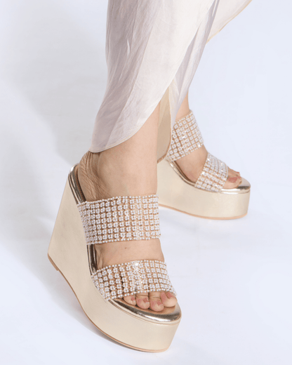 Pearl And Gold Handwork Wedges