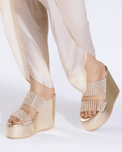Pearl And Gold Handwork Wedges