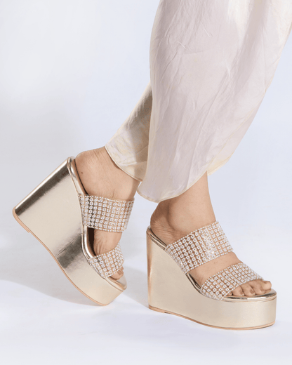 Pearl And Gold Handwork Wedges