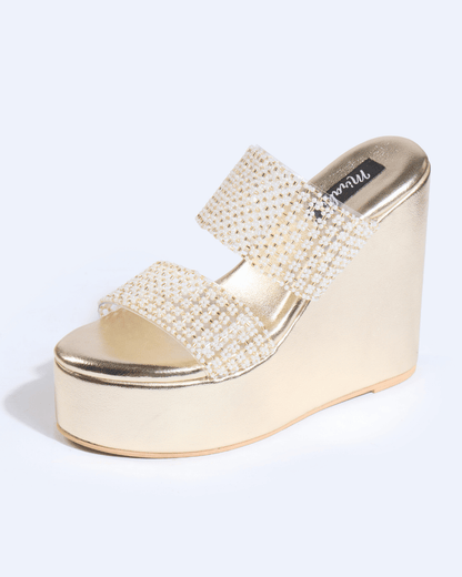 Pearl And Gold Handwork Wedges