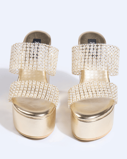 Pearl And Gold Handwork Wedges
