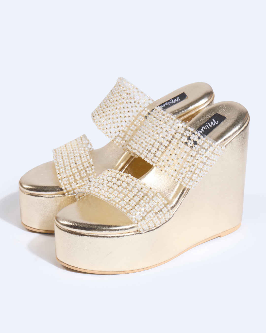 Pearl And Gold Handwork Wedges