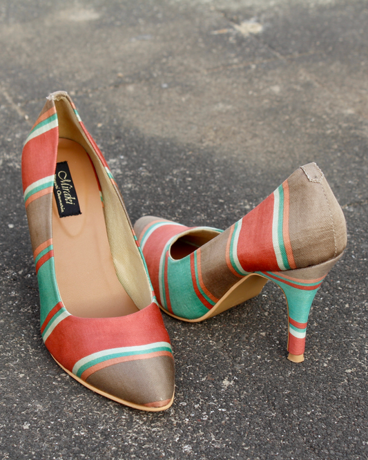 Printed Stripes Pumps